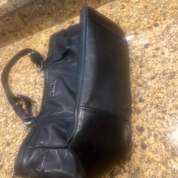 Coach Gallery Soft Black Leather Handbag Tote Purse - Picture 8 of 13